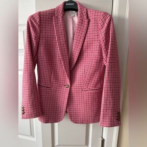 J. Crew Pink Houndstooth Blazer